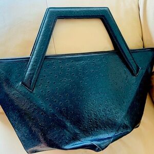 Elegant Black Leather Tote Bag